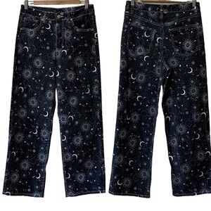 Justify‎ Boho Black Celestial Print Boyfriend Baggy Fit Jeans